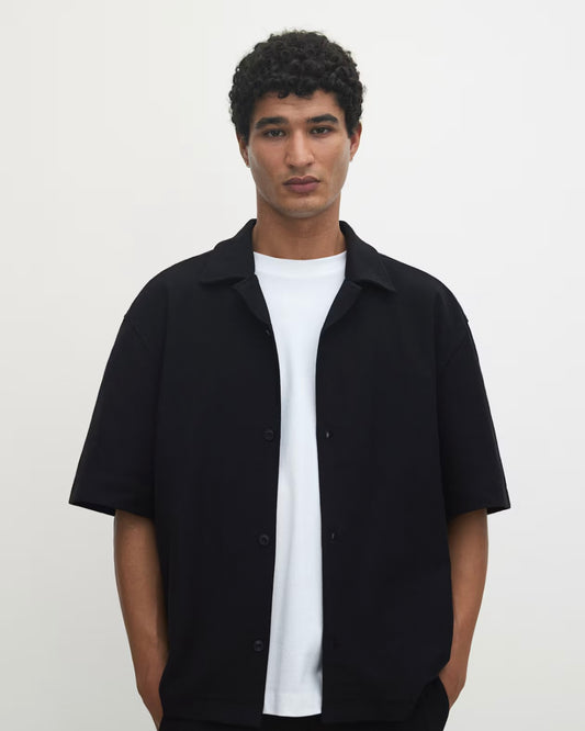 Old Money Cuban Collar Shirt - Black