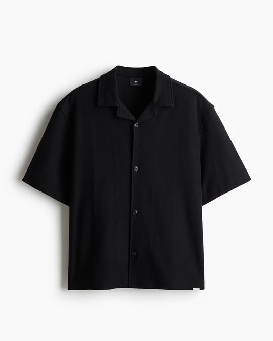 Old Money Cuban Collar Shirt - Black